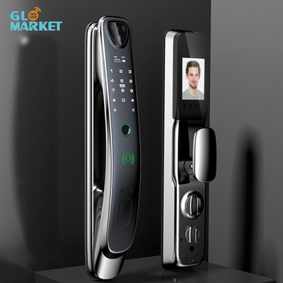 Glomarket Smart Tuya Wifi Porte di blocco Camera incorporata Lavorare con App Cat Eye Impronte digitali Password Sicurezza Porte di blocco