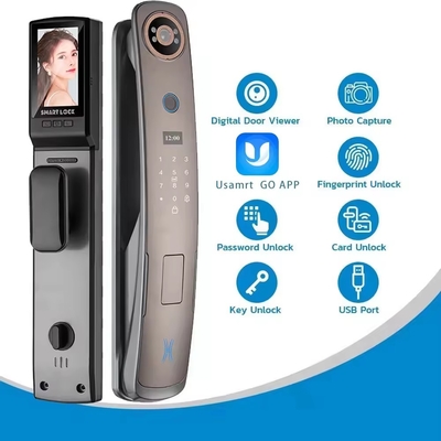 Glomarket 3d Face Recognition Smart Door Lock With Camera Digital Fingerprint Serrature di sicurezza completamente automatiche