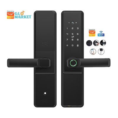 Glomarket Tuya Wifi Smart Door Lock con Cat Eye Digital Lock Porta digitale con impronte digitali Smart Home
