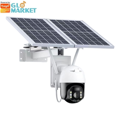 Macchina fotografica all'aperto solare di sorveglianza PTZ della macchina fotografica 20Watt di Wifi Tuya Smart con i pannelli solari