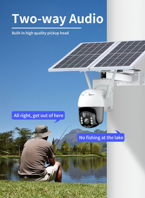 Macchina fotografica all'aperto solare di sorveglianza PTZ della macchina fotografica 20Watt di Wifi Tuya Smart con i pannelli solari