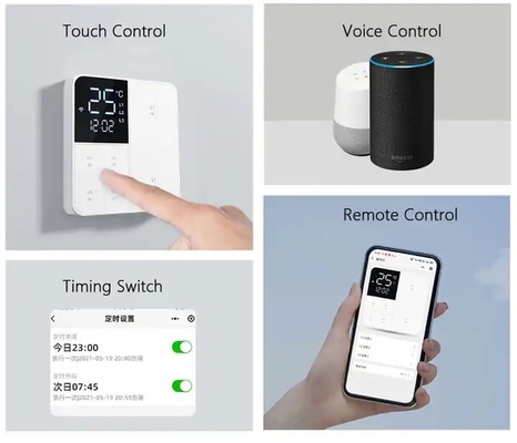 Glomarket Smart Tuya Wifi Button Wall Switch Remote/Voice Alexa/Timer Controllo con schermo LCD Temperatura e umidità