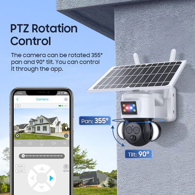 Glomarket 12X ZOOM Proiettore Batteria solare PTZ 6MP Fotocamera Smart Wifi / 4G Ubox Camera di sicurezza