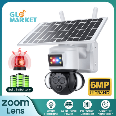 Glomarket 12X ZOOM Proiettore Batteria solare PTZ 6MP Fotocamera Smart Wifi / 4G Ubox Camera di sicurezza