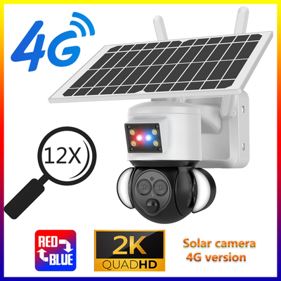 Glomarket 12X ZOOM Proiettore Batteria solare PTZ 6MP Fotocamera Smart Wifi / 4G Ubox Camera di sicurezza