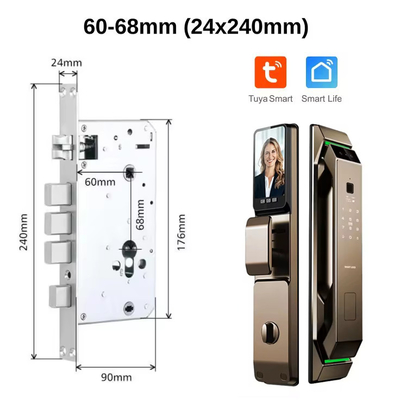 Glomarket 3d riconoscimento facciale impronte digitali Tuya Wifi Digital Smart Lock