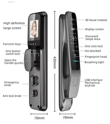 Riconoscimento facciale lucchetto intelligente completamente automatico Tuya Smart casa sicura