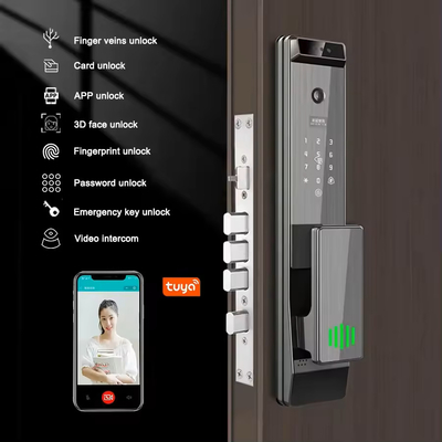 Glomarket Tuya Digital Smart Lock Sistema biometrico completamente automatico di sicurezza impronte digitali 3d riconoscimento facciale password serratura della porta