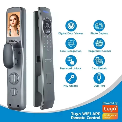 Glomarket Tuya Smart Door Lock Riconoscimento facciale 3D Serrature automatiche con telecamera Smart Biometric Security Door Lock