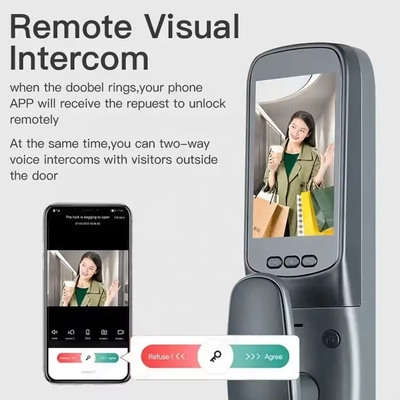 Glomarket Tuya Smart Door Lock Riconoscimento facciale 3D Serrature automatiche con telecamera Smart Biometric Security Door Lock