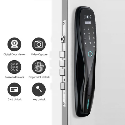 Glomarket 3D Face WIFI Smart Fully Automatic Smart Lock Fingerprint APP Card Key Sblocco chiave di porta intelligente con fotocamera