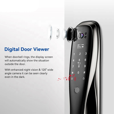 Glomarket 3D Face WIFI Smart Fully Automatic Smart Lock Fingerprint APP Card Key Sblocco chiave di porta intelligente con fotocamera