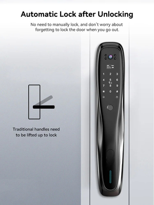 Glomarket 3D Face WIFI Smart Fully Automatic Smart Lock Fingerprint APP Card Key Sblocco chiave di porta intelligente con fotocamera