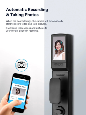 Glomarket 3D Face WIFI Smart Fully Automatic Smart Lock Fingerprint APP Card Key Sblocco chiave di porta intelligente con fotocamera