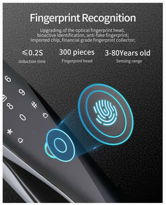 Glomarket 3D Face WIFI Smart Fully Automatic Smart Lock Fingerprint APP Card Key Sblocco chiave di porta intelligente con fotocamera