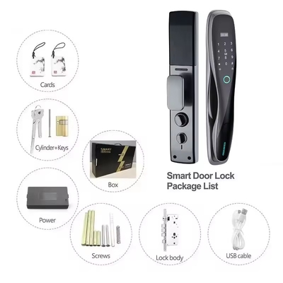 Glomarket 3D Face WIFI Smart Fully Automatic Smart Lock Fingerprint APP Card Key Sblocco chiave di porta intelligente con fotocamera