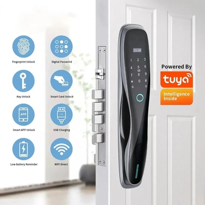 Glomarket 3D Face WIFI Smart Fully Automatic Smart Lock Fingerprint APP Card Key Sblocco chiave di porta intelligente con fotocamera