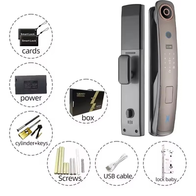 Glomarket 3d Face Recognition Smart Door Lock With Camera Digital Fingerprint Serrature di sicurezza completamente automatiche