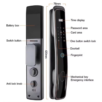 Glomarket Fully Automatic Tuya Wifi Smart Door Lock Controllo del telefono cellulare Fingerprint Password digitale Smart Lock con fotocamera