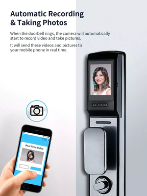 Glomarket Wireless Biometric Fingerprint Security Fully Automatic Smart Lock Digital Password Card Key Lock Con Fotocamera