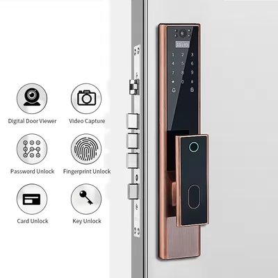 Glomarket Wireless Biometric Fingerprint Security Fully Automatic Smart Lock Digital Password Card Key Lock Con Fotocamera