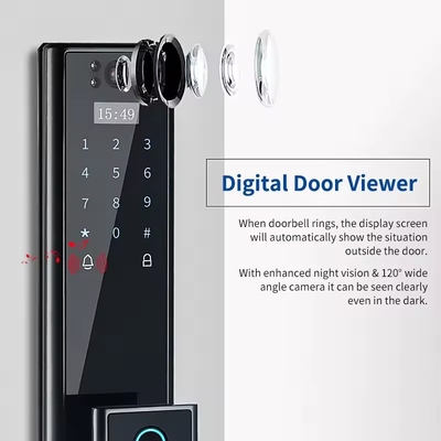Glomarket Wireless Biometric Fingerprint Security Fully Automatic Smart Lock Digital Password Card Key Lock Con Fotocamera