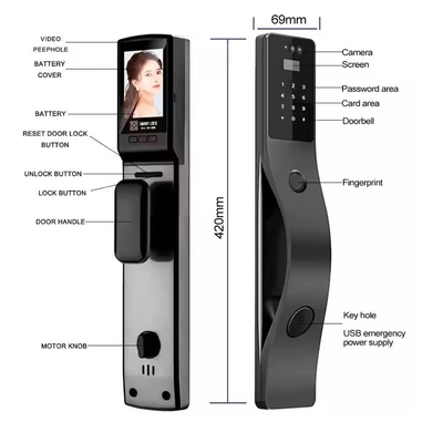 Glomarket Tuya Riconoscimento facciale Smart Door Lock Sicurezza Password digitale Impronta digitale Porta Smart Lock