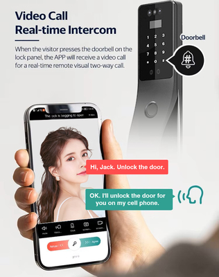 Glomarket Tuya Riconoscimento facciale Smart Door Lock Sicurezza Password digitale Impronta digitale Porta Smart Lock