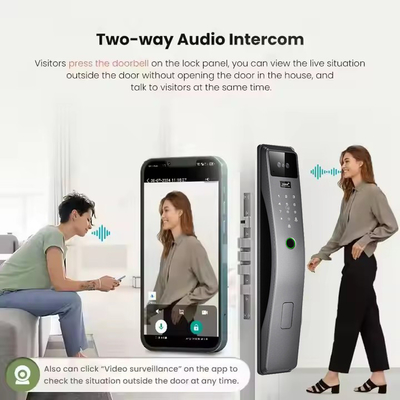 Glomarket 3d riconoscimento facciale Smart Door Lock Tuya Real Time Video Intercom Wifi Intelligent Door Lock With Palm Print