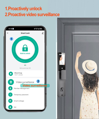 Glomarket 3d riconoscimento facciale Smart Door Lock Tuya Real Time Video Intercom Wifi Intelligent Door Lock With Palm Print