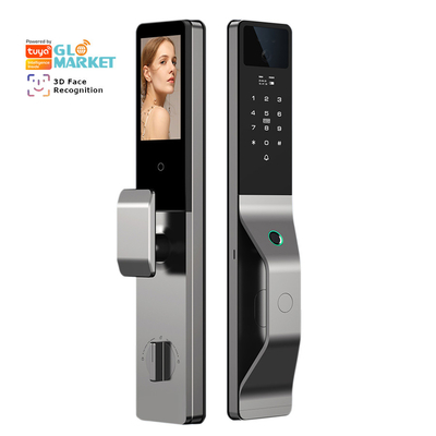 Glomarket Leggio di alluminio Automatico Tuya Smart Door Lock Riconoscimento facciale 3D Video Intercom Digitale Dichiarazione digitale