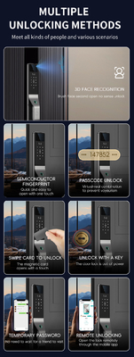 Glomarket Leggio di alluminio Automatico Tuya Smart Door Lock Riconoscimento facciale 3D Video Intercom Digitale Dichiarazione digitale