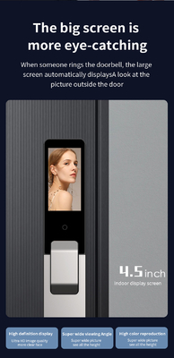 Glomarket Leggio di alluminio Automatico Tuya Smart Door Lock Riconoscimento facciale 3D Video Intercom Digitale Dichiarazione digitale
