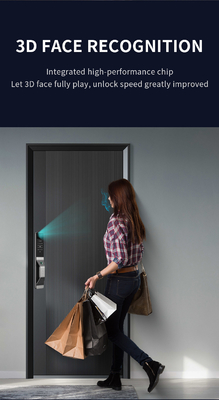 Glomarket Leggio di alluminio Automatico Tuya Smart Door Lock Riconoscimento facciale 3D Video Intercom Digitale Dichiarazione digitale