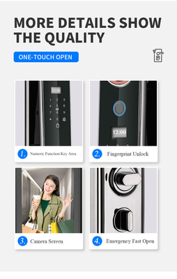Glomarket Prezzo di fabbrica Wifi App Smart Door Lock Con Riconoscimento Faciale Impronta digitale Biometrica Cerradura Supporto Intercom Funzione