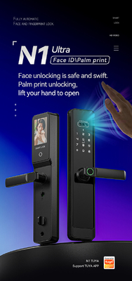 Glomarket Tuya Wifi Smart Lock Porta in legno in alluminio Riconoscimento facciale di impronte palmare impronte digitali digitali