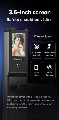 Glomarket Tuya Wifi Smart Lock Porta in legno in alluminio Riconoscimento facciale di impronte palmare impronte digitali digitali