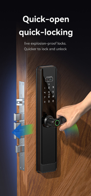 Glomarket Tuya Wifi Smart Lock Porta in legno in alluminio Riconoscimento facciale di impronte palmare impronte digitali digitali