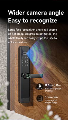 Glomarket Tuya Wifi Smart Lock Porta in legno in alluminio Riconoscimento facciale di impronte palmare impronte digitali digitali