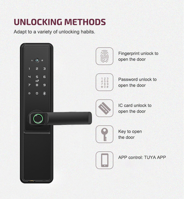 Glomarket Tuya Wifi Smart Door Lock con Cat Eye Digital Lock Porta digitale con impronte digitali Smart Home