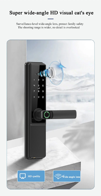 Glomarket Tuya Wifi Smart Door Lock con Cat Eye Digital Lock Porta digitale con impronte digitali Smart Home