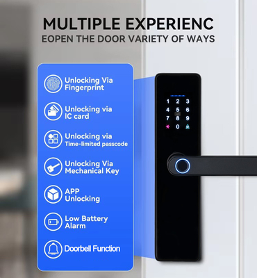 Glomarket Smart Cerradura Fechadura Digital Tuya Ttlock Lock Rfid Card Password Impressione digitale Smart Door Lock