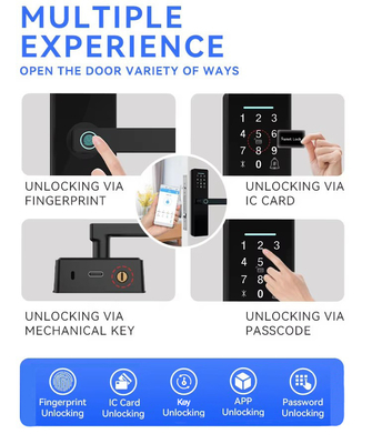 Glomarket Smart Cerradura Fechadura Digital Tuya Ttlock Lock Rfid Card Password Impressione digitale Smart Door Lock