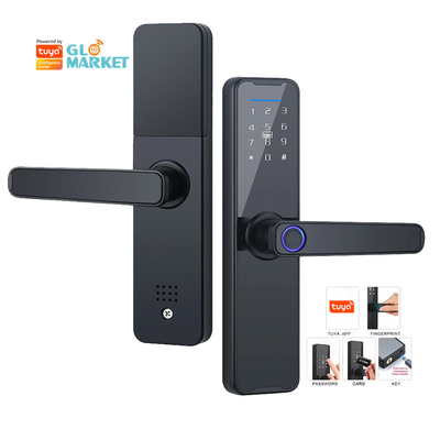 Glomarket Wifi Tuya Smart Door Lock In alluminio, impronte digitali, password, carta di credito, chiave, sblocco, biometrico, digitale, smart lock