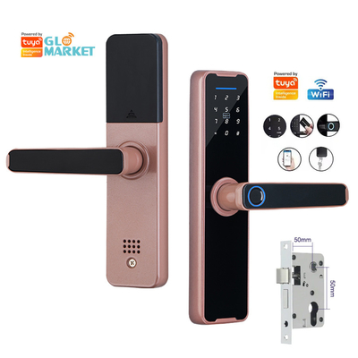 Glomarket Wifi Tuya Smart Door Lock In alluminio, impronte digitali, password, carta di credito, chiave, sblocco, biometrico, digitale, smart lock