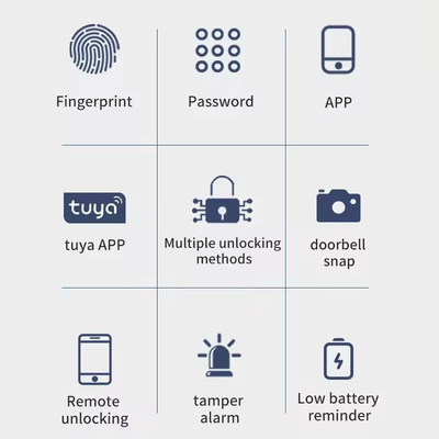 Glomarket Wifi Biometrica Tuya App elettronica Remote Smart Lock Smart Fingerprint Door Lock con Cat Eye
