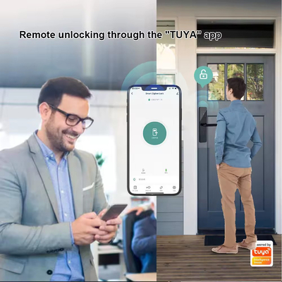 Glomarket Home Appartamento Tuya Smart WiFi Digital Door Lock Telefono APP Controllo remoto Sicurezza Impressione digitale Smart Door Lock