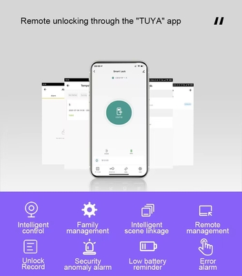 Glomarket Home Appartamento Tuya Smart WiFi Digital Door Lock Telefono APP Controllo remoto Sicurezza Impressione digitale Smart Door Lock
