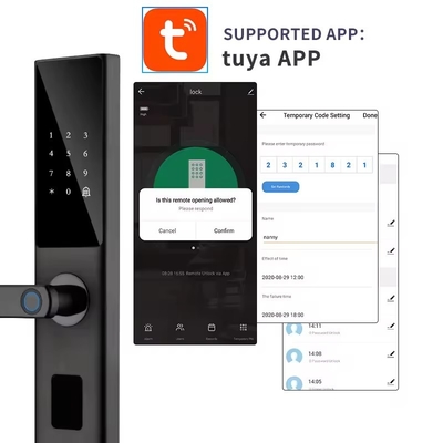 Glomarket Tuya Smart WiFi Digital Door Lock Code RFID IC Card Smartphone App Sblocco impronte digitali biometriche Smart Lock