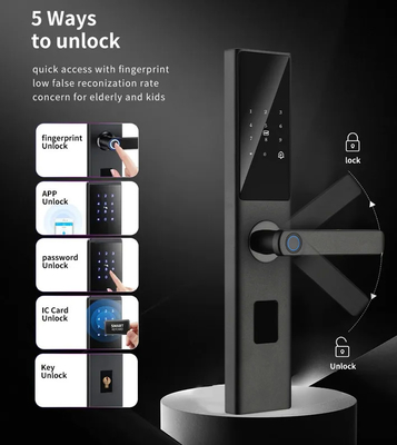 Glomarket Tuya Smart WiFi Digital Door Lock Code RFID IC Card Smartphone App Sblocco impronte digitali biometriche Smart Lock